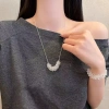 Niche clear beaded curved necklace mujeres silver smile estilo claro a través de hielo roto sensación de verano magia cadena de clavícula fuente details Picture